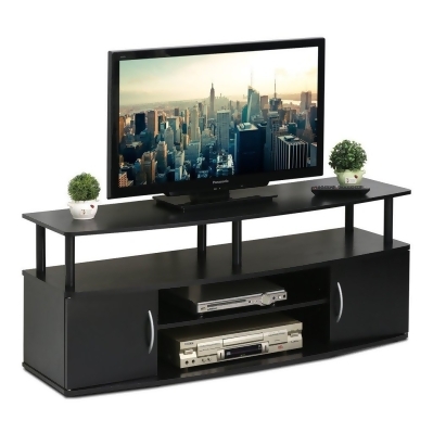 Furinno 15113BKW Large Entertainment Center Hold Up To 50 in. TV 