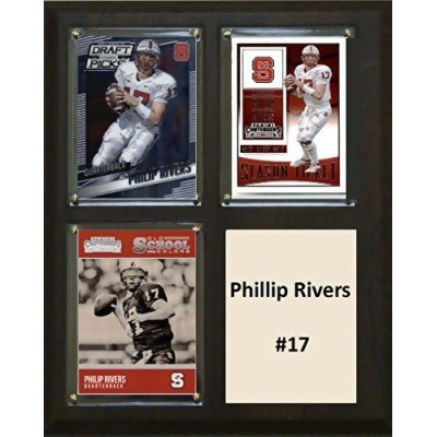 C & I Collectables 810RIVERSCO 8 x 10 in. Philip Rivers NCAA NC State Wolfpack Three Card Plaque 