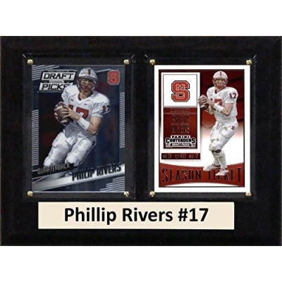 C & I Collectables 68RIVERSCO 6 x 8 in. Philip Rivers NCAA NC State Wolfpack Two Card Plaque 