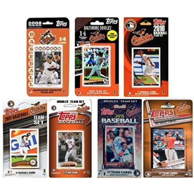 C & I Collectables ORIOLES717TS MLB Baltimore Orioles 7 Different Licensed Trading Card Team Sets 