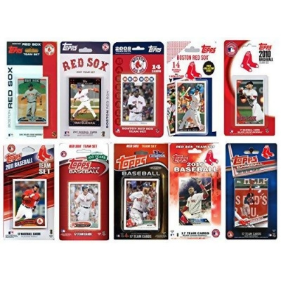 C & I Collectables REDSOX1017TS MLB Boston Red Sox 10 Different Licensed Trading Card Team Sets 