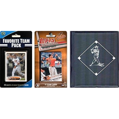 C & I Collectables 2017ORIOLESTSC MLB Baltimore Orioles Licensed 2017 Topps Team Set & Favorite Player Trading Cards Plus Storage Album 