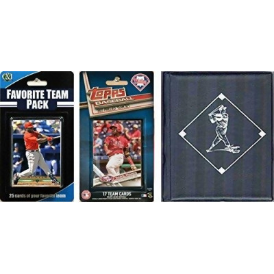 C & I Collectables 2017PHILLSTSC MLB Philadelphia Phillies Licensed 2017 Topps Team Set & Favorite Player Trading Cards Plus Storage Album 