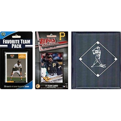 C & I Collectables 2017PIRATESTSC MLB Pittsburgh Pirates Licensed 2017 Topps Team Set & Favorite Player Trading Cards Plus Storage Album 