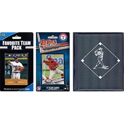 C & I Collectables 2017RANGERSTSC MLB Texas Rangers Licensed 2017 Topps Team Set & Favorite Player Trading Cards Plus Storage Album 