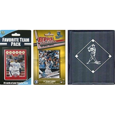 C & I Collectables 2017ROYALSTSC MLB Kansas City Royals Licensed 2017 Topps Team Set & Favorite Player Trading Cards Plus Storage Album 