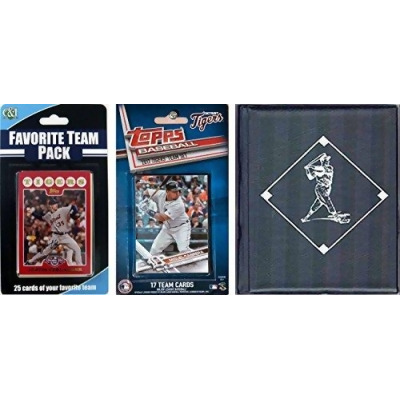 C & I Collectables 2017TIGERSTSC MLB Detroit Tigers Licensed 2017 Topps Team Set & Favorite Player Trading Cards Plus Storage Album 