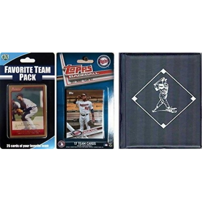 C & I Collectables 2017TWINSTSC MLB Minnesota Twins Licensed 2017 Topps Team Set & Favorite Player Trading Cards Plus Storage Album 