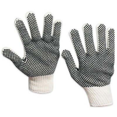 Box Partners GLV1011XL PVC Black Dot Knit Gloves - Extra Large - 12 Pairs per Case 