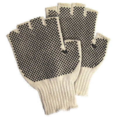 Box Partners GLV1023L Fingerless PVC Dot Knit Gloves - Large - 12 Pairs per Case 