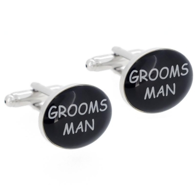 Fantasyard Grooms Man Wedding Cufflinks - Silver - 0.75 x 0.625 in. 