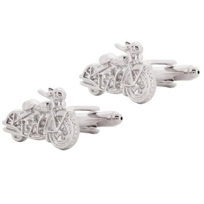 Fantasyard Motorcycle Cuff-Links - Silver - 0.875 x 0.625 in. 