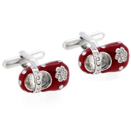 Fantasyard Mary Jane Flat Shoes Cufflinks - Red - 0.875 x 0.375 in. 