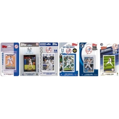 C & I Collectables YANKEES611TS MLB New York Yankees 6 Different Licensed Trading Card Team Sets 