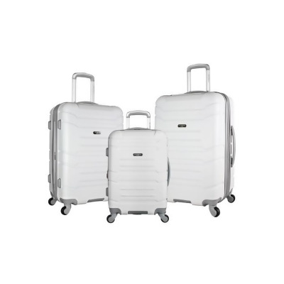 Olympia International HF-2200-3-WT 3 Piece Denmark Luggage Set, White 