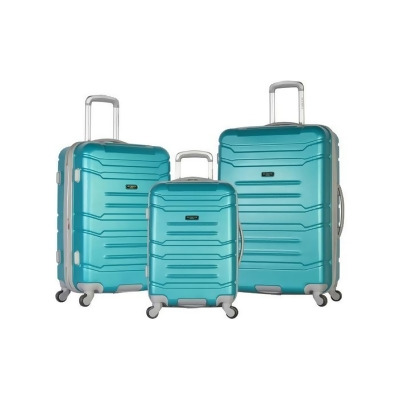 Olympia International HF-2200-3-TL 3 Piece Denmark Luggage Set, Teal 
