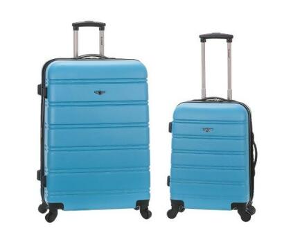 Rockland F225-TURQUOISE Expandable Spinner Luggage Set - Turquoise 2 Pieces