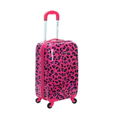 Rockland F191-MAGENTALEOPARD 20 in. POLYCARBONATE CARRY ON - MAGENTALEOPARD 