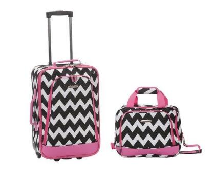 Rockland F102-PINKCHEVRON Upright Luggage Set - Pinkchevron
