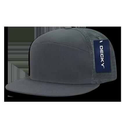 Decky 1133-CHA 7 Panel Trucker Caps - Charcoal 