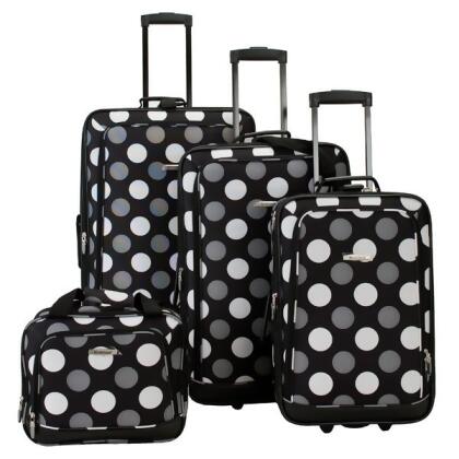 Rockland F106-BLACK DOT 4Pc Blackdot Luggage Set Rockland