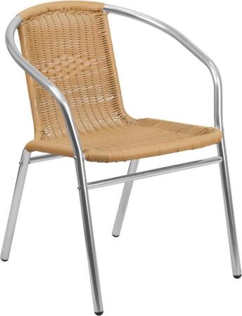 Flash Furniture TLH-020-BGE-GG Commercial Aluminum & Beige Rattan Indoor & Outdoor Restaurant Stack Chair 