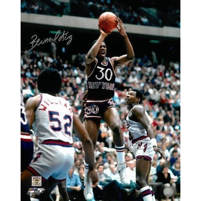 RDB Holdings & Consulting CTBL-019985 16 x 20 in. Bernard King Signed New Jersey Nets Blue Jersey Photo 