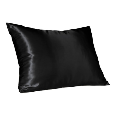 Sweet Dreams 4100SBLK Satin Pillowcase with Hidden Zipper Standard - Black 