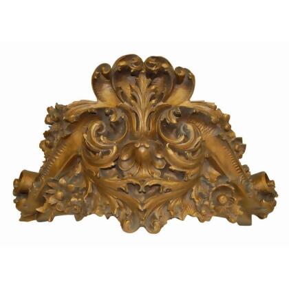 Large Ivory Gold Hickory Manor House Swag Bedcrown