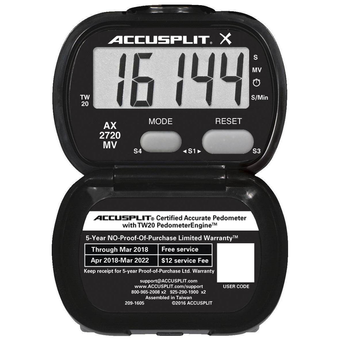 Accusplit 1596687 AX2720MV Activity Tracker Pedometer