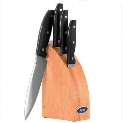 Oster 62377.05 5 Piece Granger Cutlery Set with Halfmoon Natural Wood Block 