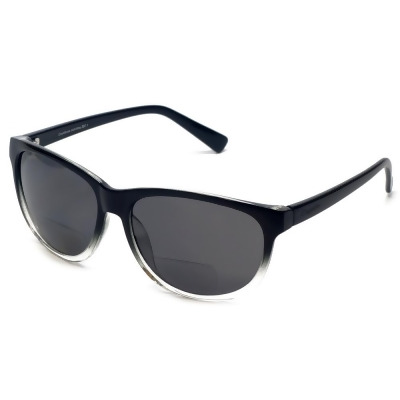 Coyote Eyewear 680562096378 BP-18 Plus 1.50 Polarized Bi-focal Reading Sunglasses, Black, Clear & Gray 