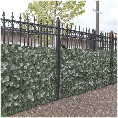 Aleko 4SCRN94X39INDG-UNB 94 x 39 in. Privacy Artificial Fence Screen Hedge Wall - Set of 4 