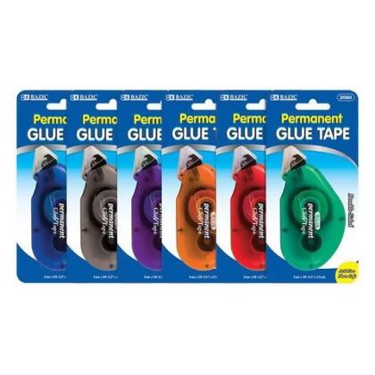 Bazic 2080 8 mm x 8 M Permanent Glue Tape Case of 24