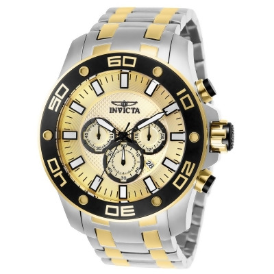 Invicta 886678314690 Mens 26080 Pro Diver Quartz Chronograph Gold Dial Watch 