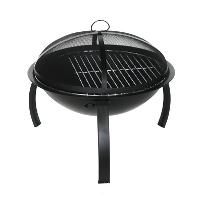 Aleko Fp001 Unb 22 In Classic Round Steel Fire Pit Kit With Flame