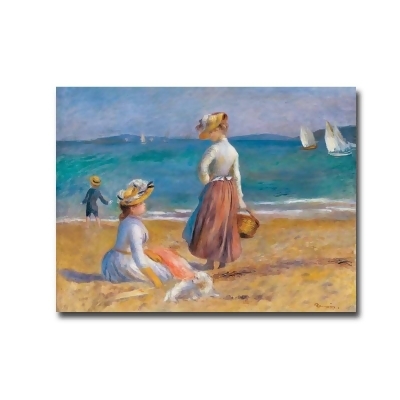 Artistic Home Gallery 1216AM923SAG Figures on The Beach by Pierre Auguste Renoir Premium Gallery-Wrapped Canvas Giclee Art - 12 x 16 x 1.5 in. 