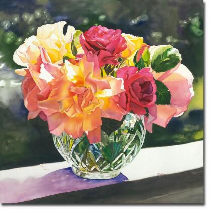 Artistic Home Gallery 3636483TG Rose Bowl by Judy Koenig Premium Oversize Gallery-Wrapped Canvas Giclee Art - 36 x 36 in. 