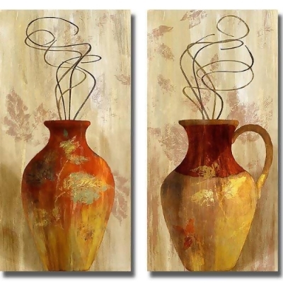 Artistic Home Gallery 1224A161SG Fall Vessel I & II by Lanie Loreth Premium Gallery Wrapped Canvas Giclee Art Set - Ready-to-Hang, 12 x 24 x 1.5 in. 