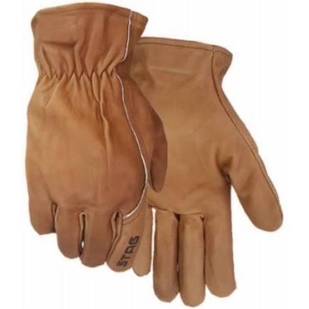 Salt City Sales 239892 Premium Grain Cowhide Mens Glove, Chocolate & Brown - Large