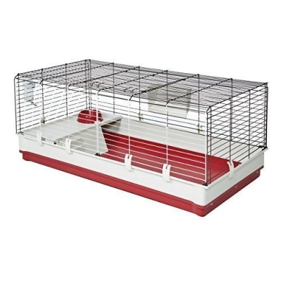 Midwest Metal Products MW02420 Homes for Pets Deluxe Rabbit & Guinea Pig Cage - White & Red, Extra Large 