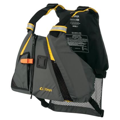 Onyx Outdoor 122200-300-060-18 Movevent Dynamic Paddle Sports Vest, Yellow  & Grey - Extra Large & 2XL