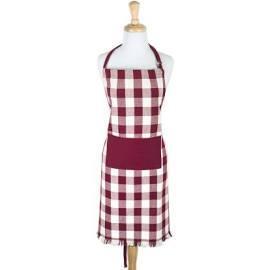 Design Imports Wine Heavyweight Check Fringed Chef Apron 