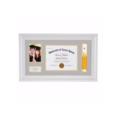Heartfelt 191680 Frame-Wall - Graduation Keepsake for Photo, Tassel & Diploma - White 