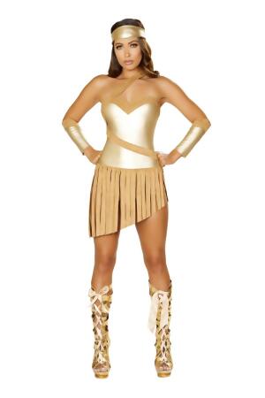 Roma Costume 4848-AS-M 3 Piece Golden Goddess, Gold & Honey - Medium 
