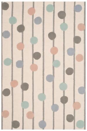 Safavieh SFK909A-28 Kids Hand Tufted Runner Rug, Ivory & Multi Color - 2 ft. 6 in. x 8 ft.