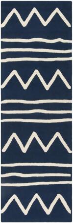 Safavieh SFK907N-28 Kids Hand Tufted Runner Rug, Navy & Ivory - 2 ft. 6 in. x 8 ft. 