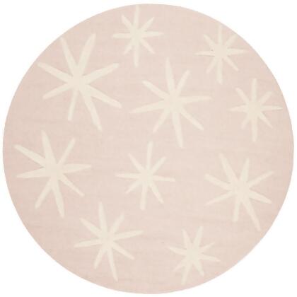 Safavieh SFK908P-5R Kids Hand Tufted Round Rug, Pink & Ivory - 5 x 5 ft. 