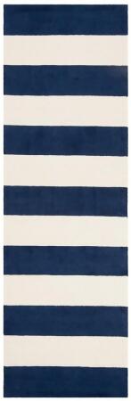 Safavieh SFK919N-28 Kids Hand Tufted Runner Rug, Navy & Ivory - 2 ft. 6 in. x 8 ft. 