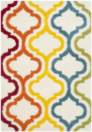 Safavieh SGK561A-25 2 ft.-3 in. x 5 ft. Rectangle Shag Kids Power Loomed Rug, Ivory & Multi Color